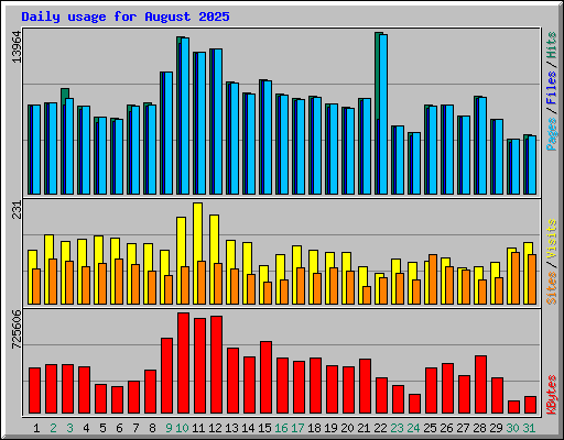 Daily usage for August 2025