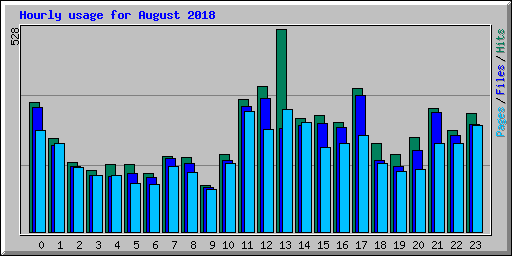 Hourly usage for August 2018