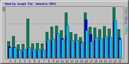 Hourly usage for January 2021