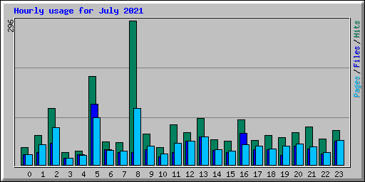 Hourly usage for July 2021