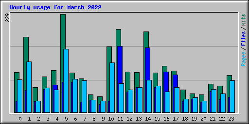Hourly usage for March 2022