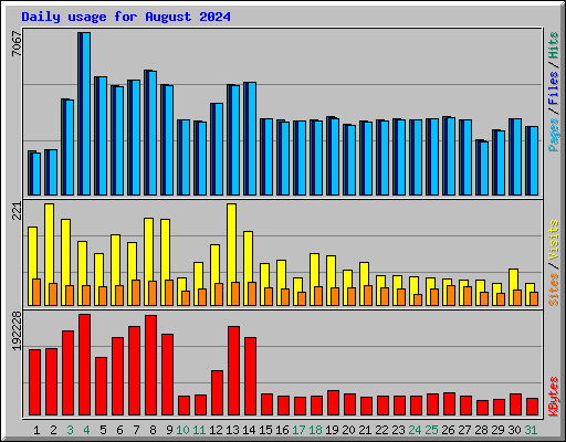 Daily usage for August 2024