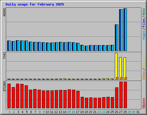 Daily usage for February 2025