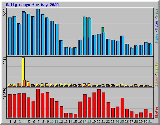 Daily usage for May 2025