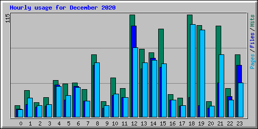 Hourly usage for December 2020