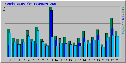Hourly usage for February 2023