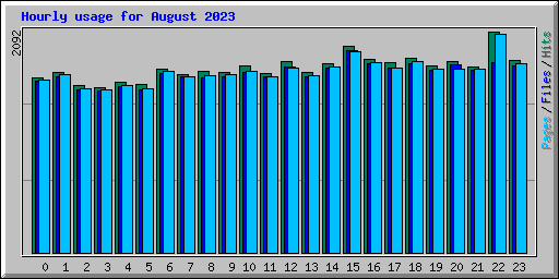 Hourly usage for August 2023