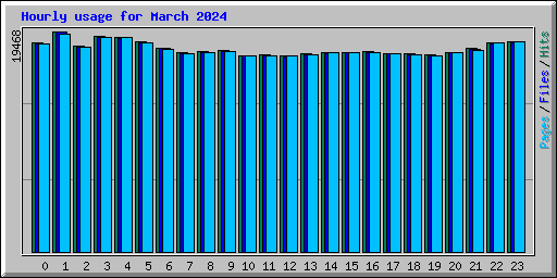 Hourly usage for March 2024